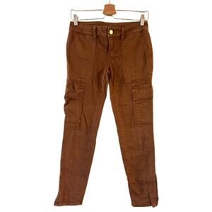 White House Black Market The Skimmer Utility Cargo Pants Size 2P Brown Ankle-Zip